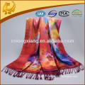 New Women's Pashmina Silk Scarf Floral Wrap Scarves Rose Printed Shawl In The Winter